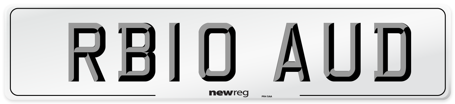 RB10 AUD Number Plate from New Reg